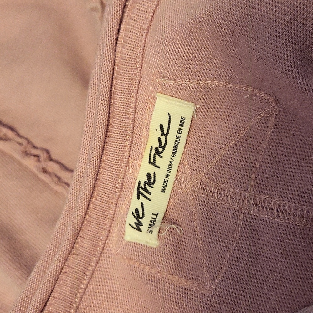 We The Free People Lilac Pink Tee Top Small Oversized Crinkled Short Sleeve Boxy - Picture 5 of 5